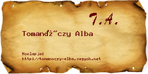 Tomanóczy Alba névjegykártya